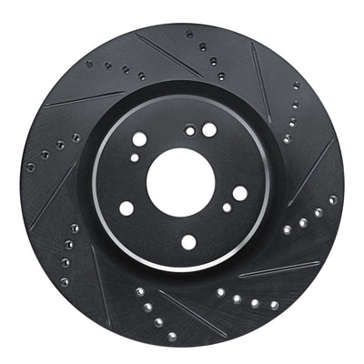 R1 19-25 Acura RDX Front Right Drilled & Slotted Black Brake Rotor