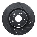 R1 19-25 Acura RDX Front Right Drilled & Slotted Black Brake Rotor