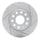 R1 05-25 Audi A3 Sportback E-Tron Rear Right Drilled & Slotted Geo-Carbon Rotor