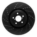 R1 03-25 Subaru Impreza Front Left Drilled & Slotted Black Brake Rotor