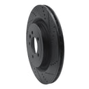 R1 2013-2025 Land Rover Defender 110 Rear Right Drilled & Slotted Black Brake Rotor