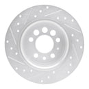 R1 1974-1995 Volvo 245 Rear Right Drilled & Slotted Silver Brake Rotor
