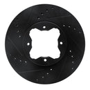 R1 92-98 Acura TL Front Left Drilled & Slotted Black Brake Rotor