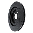 R1 20-25 Ford Police Interceptor Utility Front Left Drilled & Slotted Black Brake Rotor