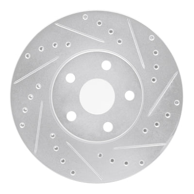 R1 87-91 Lexus ES250 Front Right Drilled & Slotted Silver Brake Rotor