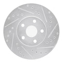 R1 87-91 Lexus ES250 Front Right Drilled & Slotted Silver Brake Rotor