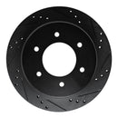 R1 15-17 Mitsubishi Montero Limited (Mexico) Rear Right Drilled & Slotted Black Brake Rotor