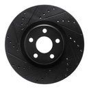 R1 15-20 Ford Edge Front Left Drilled & Slotted Black Brake Rotor