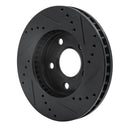 R1 1990-1997 Buick LeSabre Front Left Drilled & Slotted Black Brake Rotor