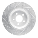 R1 11-12 Jeep Liberty Front Right Drilled & Slotted Silver Brake Rotor