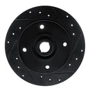 R1 65-74 Volkswagen Karmann Ghia Front Right Drilled & Slotted Black Brake Rotor