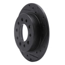 R1 03-08 Hyundai Tiburon Rear Right Drilled & Slotted Black Brake Rotor