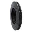 R1 10-17 Lexus LS460 Right Front Drilled & Slotted Black Brake Rotor