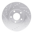 R1 04-08 Chevrolet Malibu Front Right Drilled & Slotted Silver Brake Rotor