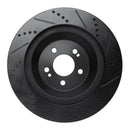 R1 14-21 Mercedes-Benz Maybach S560 Rear Left Drilled & Slotted Black Brake Rotor