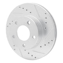 R1 1975-1980 Ford Granada Right Rear Drilled & Slotted Silver Brake Rotor