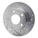 R1 98-01 Audi A6 Quattro Rear Right Drilled & Slotted Silver Brake Rotor