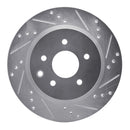 R1 09-20 Nissan 370Z Rear Right Drilled & Slotted Silver Brake Rotor