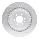 R1 04-11 Cadillac CTS Rear Left Drilled & Slotted Silver Brake Rotor