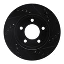 R1 70-93 Ford Taurus SHO Front Left Drilled & Slotted Black Brake Rotor