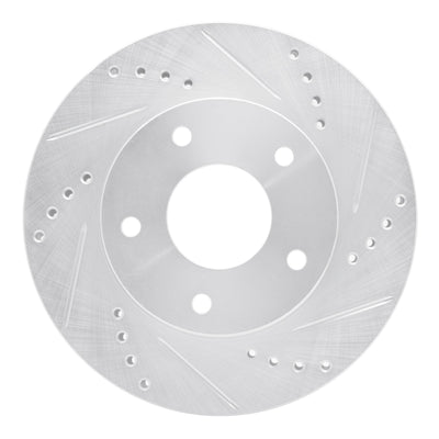 R1 1997-2005 Chevrolet S10 Front Right Drilled & Slotted Silver Brake Rotor