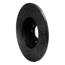 R1 94-04 Land Rover Discovery Rear Right Drilled & Slotted Black Brake Rotor