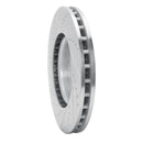 R1 03-06 Mitsubishi Lancer Front Right Drilled & Slotted Silver Brake Rotor