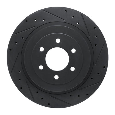 R1 92-02 Dodge Viper Rear Right Drilled & Slotted Black Brake Rotor