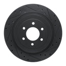 R1 92-02 Dodge Viper Rear Right Drilled & Slotted Black Brake Rotor