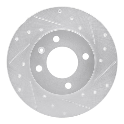 R1 73-05 Audi Coupe Front Right Drilled & Slotted Silver Brake Rotor