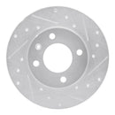 R1 73-05 Audi Coupe Front Right Drilled & Slotted Silver Brake Rotor