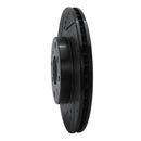 R1 92-96 Honda Prelude Front Left Drilled & Slotted Black Brake Rotor