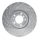 R1 93-97 BMW 840CI Front Right Drilled & Slotted Silver Brake Rotor