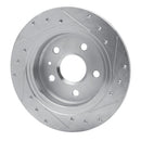 R1 11-16 Buick LaCrosse Rear Left Drilled & Slotted Silver Brake Rotor