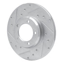 R1 75-83 Toyota Pickup Front Left Drilled & Slotted Silver Brake Rotor