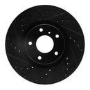 R1 05-23 Infiniti G25 Front & Rear Drilled & Slotted Black Brake Rotor Set