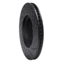 R1 13-22 Honda Accord Coupe Front Left Drilled & Slotted Black Brake Rotor