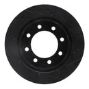 R1 00-02 Dodge Ram 3500 Front Left Drilled & Slotted Black Brake Rotor