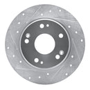 R1 11-15 Honda CR-Z Rear Left Drilled & Slotted Silver Brake Rotor