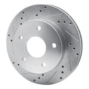 R1 00-01 Dodge Ram 1500 Pickup Front Left Drilled & Slotted Silver Brake Rotor