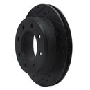 R1 99-25 Chevrolet Silverado 1500 Rear Left Drilled & Slotted Black Brake Rotor