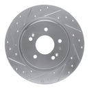 R1 19-25 Hyundai SANTA FE Rear Left Drilled & Slotted Silver Brake Rotor