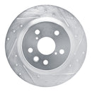 R1 21-25 Lexus RC350 Rear Drilled & Slotted Silver Brake Rotor Set