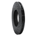 R1 96-06 Hummer H1 Rear Left Front Left Drilled & Slotted Black Brake Rotor