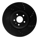 R1 12-20 Audi A6 (USA/Canada) Front Left Drilled & Slotted Black Brake Rotor