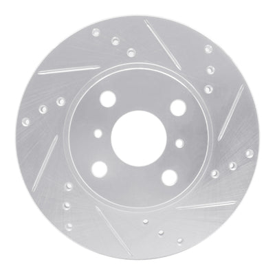 R1 00-05 Toyota MR2 Spyder Front Right Drilled & Slotted Silver Brake Rotor