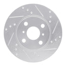 R1 00-05 Toyota MR2 Spyder Front Right Drilled & Slotted Silver Brake Rotor