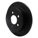 R1 03-07 Jeep Liberty Rear Left Drilled & Slotted Black Brake Rotor