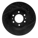 R1 09-09 Ford F-150 4WD Front Left Drilled & Slotted Black Brake Rotor