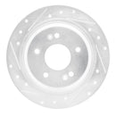 R1 18-25 Hyundai Kona Rear Left Drilled & Slotted Silver Brake Rotor